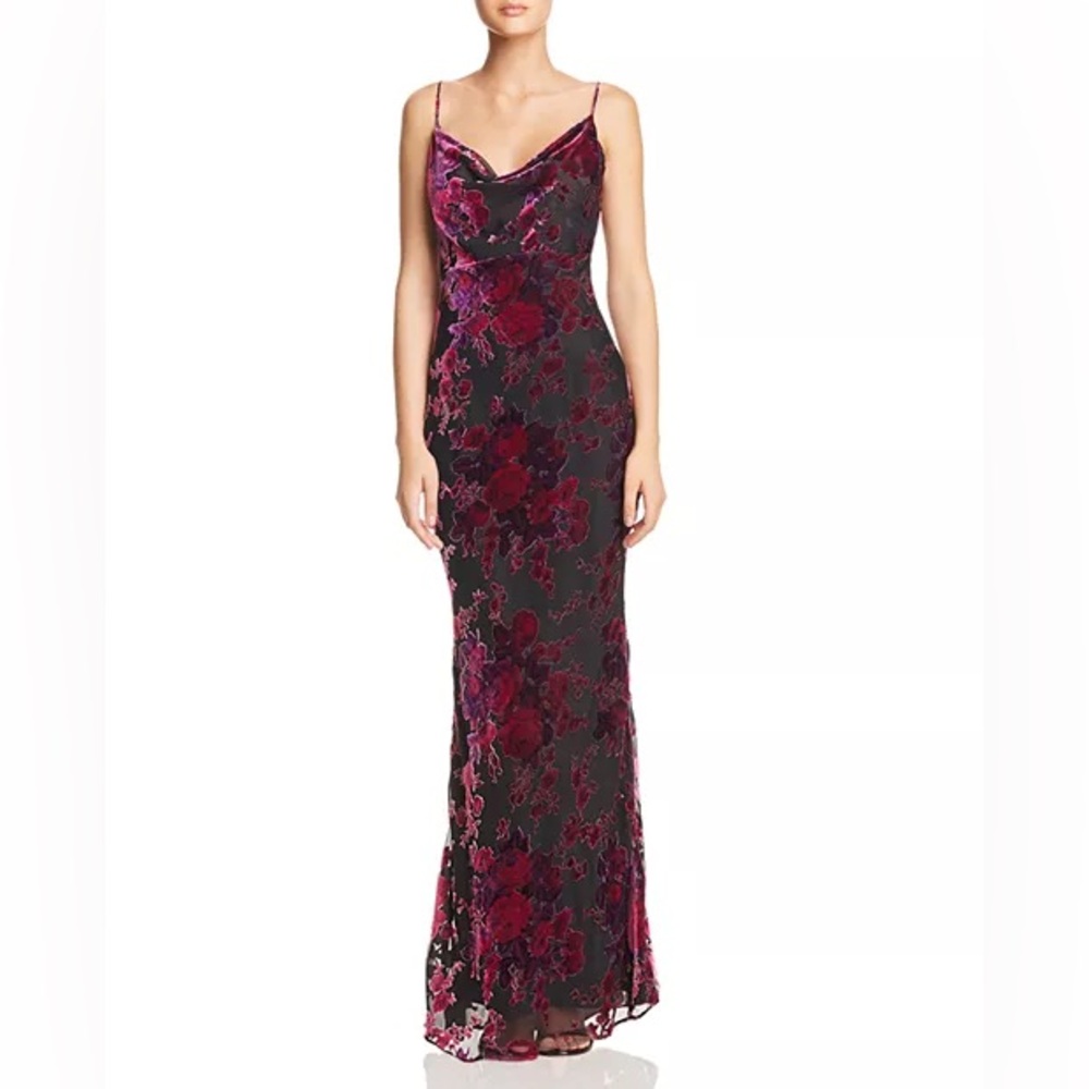 Likely Midori Floral Velvet Burnout Gown Dress formal occasion size 8 NWT